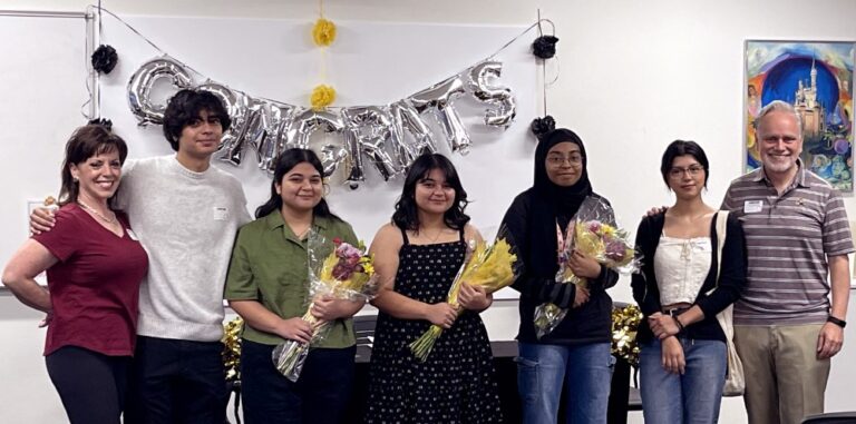 Tony and Judy Sarsam celebrate with recipients of the Sarsam Family Maryvale High School Scholarship, which supports graduates of Maryvale High School on their journeys to attend and succeed at Arizona State University