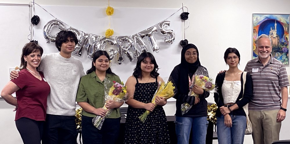 Tony and Judy Sarsam celebrate with recipients of the Sarsam Family Maryvale High School Scholarship, which supports graduates of Maryvale High School on their journeys to attend and succeed at Arizona State University